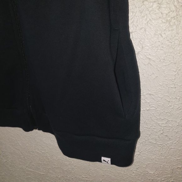 Puma Sz XL Womens Track Jacket Full Zip Black Athleisure Activewear Top Pockets - Picture 3 of 9